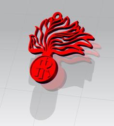 Portachiavi, Ciondolo, Fiamma Arma Dei Carabinieri – Pendant , Keychain With Stylized Flame Of The “Carabinieri” Italian Police 3D Printer Model