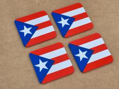 Drink Coasters – Puerto Rico Flag 3D Printer Model