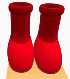 Big Red Boots (SIZE 11 1/2 ) LARGE PRINT 3D Printer Model