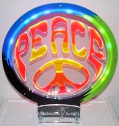 Peace Display, 450mm Diameter, LED WS2812 Strip Ultrabright, Acrylic Laser Cut