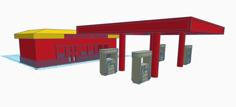 HO Scale Gas Station 3D Printer Model