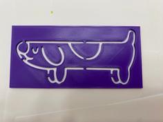 Long Dog Stencil 3D Printer Model