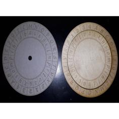 Laser Cut Alberti Cipher Disc (Caesar/Vigenère Cipher Wheel)