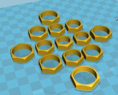 Nut Shaped Ring (sizes 3 To 13) 3D Printer Model