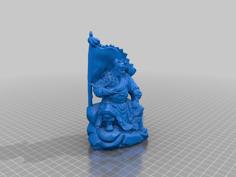 Guangong With Flag 3D Printer Model