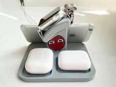 IPhone Stand, Apple Watch, AirPods Organaizer 3D Printer Model