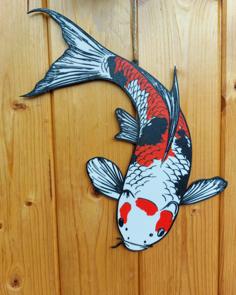 Colored Koi Carp Window Or Wall Decoration 3D Printer Model