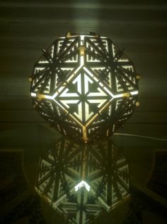 Laser Cut Truncated Octahedron Lamp