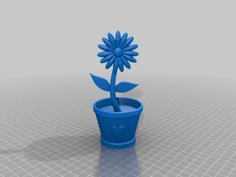 Decorative Flower & Pot 3D Printer Model