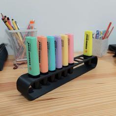 Stabilo Highlighter Holder 10 Slots 3D Printer Model