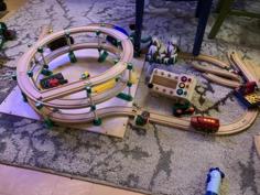 Brio Train Spiral Supports – Hybrid Prints & Birch Dowels 3D Printer Model