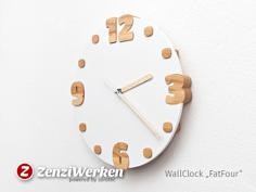 Laser Cut WallClock “FatFour” Cnc