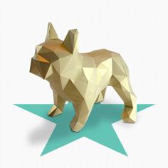 Dogo – DIY Folding Kit For A Beautifull Geometric Low Poly Diamond Style French Bulldog 3D Printer Model