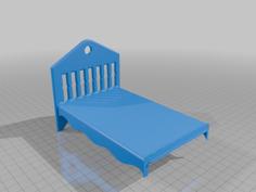 Dollhouse Bed For Mouse 140mm Long 3D Printer Model