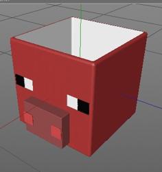 Mcraft Pig Head Container 3D Printer Model