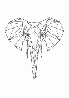 Geometric Elephant Wall Sculpture 3D Printer Model