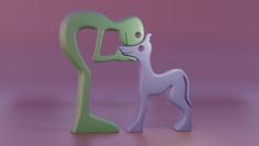 Man & Dog/ Cat Sculpture- Homage (et. Al) DMcG 3D Printer Model