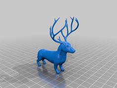 Holiday Christmas Dachshund 3D Printer Model