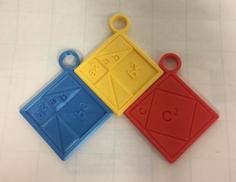 Key Chain, Pythagoras, Pythagorean Theorem, 勾股定理, ピタゴラス定理 3D Printer Model