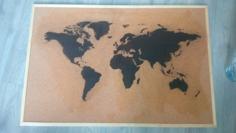 Lasercut Pinboard World Map – Pinnwand Weltkarte 3D Printer Model