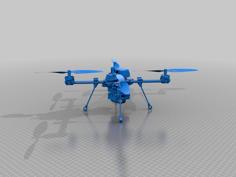 Medium Sized Quadrocopter With Damped Electronic Plates 3D Printer Model