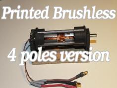 Printed Brushless Motor 4 Poles 3D Printer Model