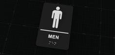 Men Restroom Sign With Braille 3D Printer Model