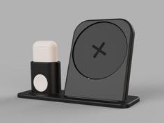 Apple 3 In 1 Charging Dock With Ikea Livboj QI (AirPods Pro And Normal) 3D Printer Model