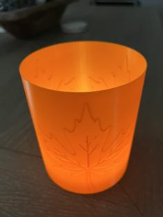 Maple Leaf Embossed Vase 3D Printer Model