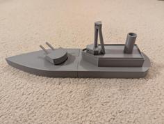 Simple Navy Monitor (Snap Fit Turret And Hull) 3D Printer Model