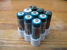 Stackable 9x AA Battery Holder 3D Printer Model