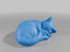 Polygonal Sleeping Cat 3D Printer Model