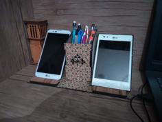 Cell Phone Stand + Pencil Holder For Laser Cut