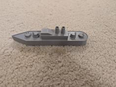 Simple Destroyer (with Rotating Turrets) 3D Printer Model