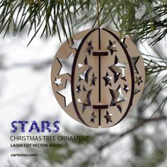 Laser Cut Stars. Christmas Tree Ball Ornament