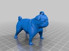 Pug Keychain 3D Printer Model