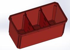 Milwaukee Packout Compatible Organizer – 3 Cavity Divided Rectangular Bin 3D Printer Model