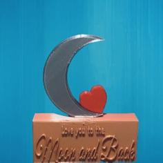 Moon And Back Decoration For Boyfriend/Girlfriend 3D Printer Model