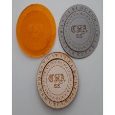 Laser Cut Confederate Cipher Disk (Caesar/Vigenère Cipher Disc)