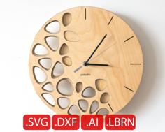 Organic Wall Clock For Laser Cutting, Multilayer Plywood – KLETKA