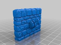 OpenForge 2.0 Dungeon Stone Secret Door Wall With Lever 3D Printer Model