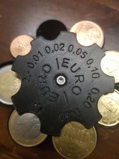 EURO Muenzspeicher Mit Federmechanik 3D Printer Model