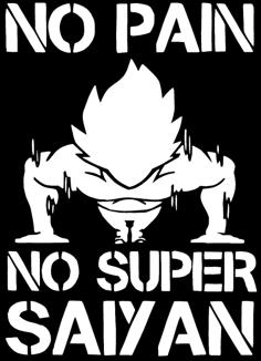 No Pain No Super Saiyan Stencil 3D Printer Model