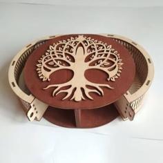 Laser Cut Keepsake Box With Tree Shape Decor