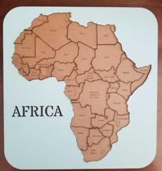 Laser Cut Africa Map Puzzle