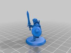 Halfling Paladin Miniature 3D Printer Model