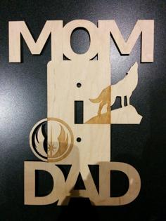 Laser Cut Toggle Switch Plate For Mom And Dad