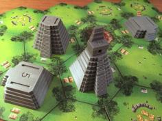 Tikal Temple Pieces (customizable Interlock) 3D Printer Model