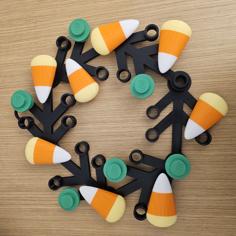 Candy Corn Brick Wreath For Halloween 3D Printer Model