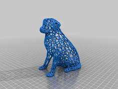 Labrador Sculpture Pattern (Voronoi Style) 3D Printer Model